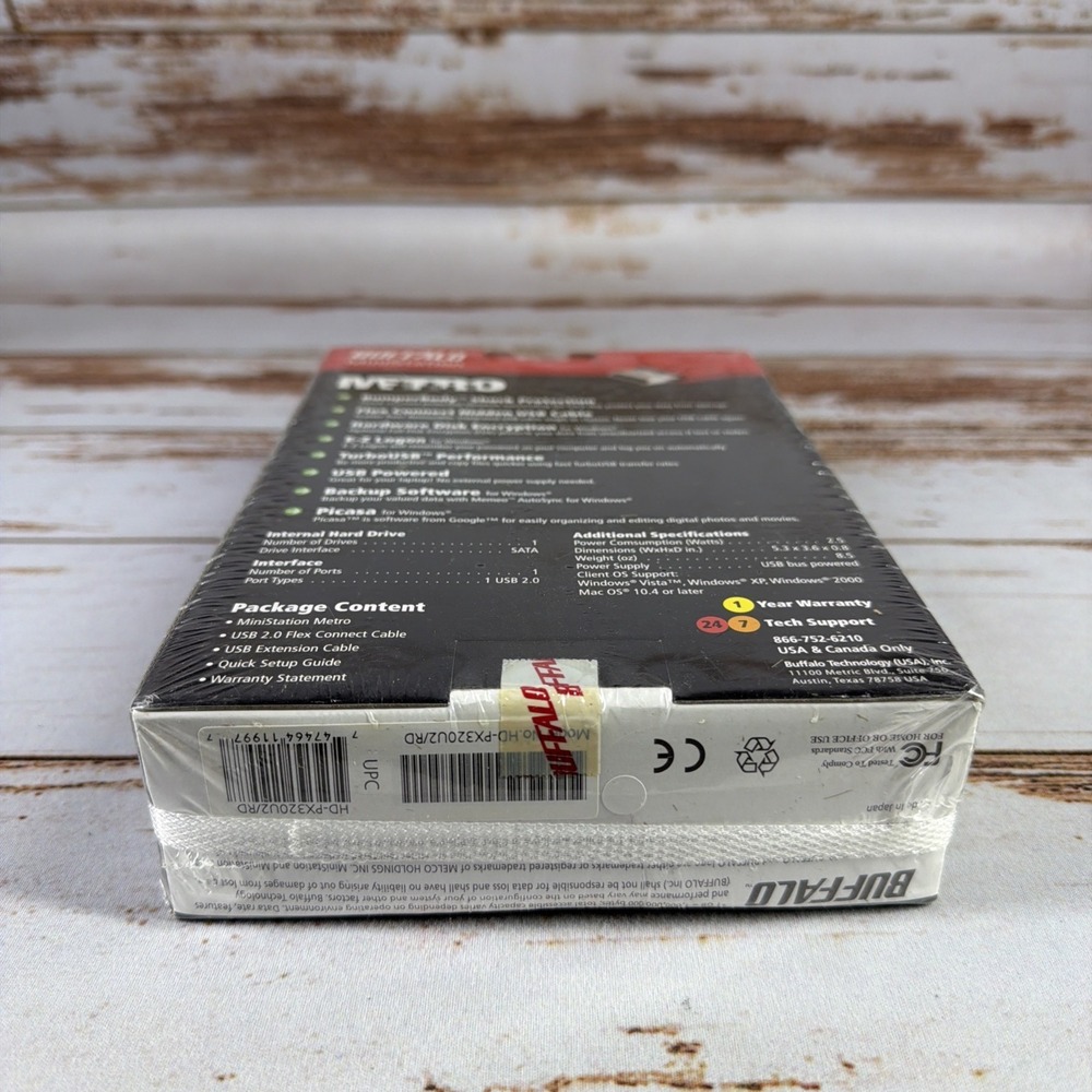 New Buffalo MiniStation Metro 320GB Portable Hard Drive HD-PX320U2/RD - Picture 5 of 5